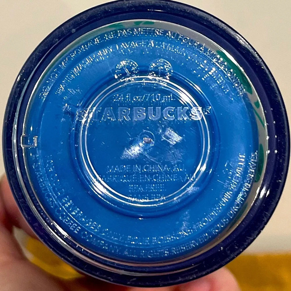 Starbucks‎ brand new blue and sparkling green floral and bird color changing cup - Picture 6 of 6